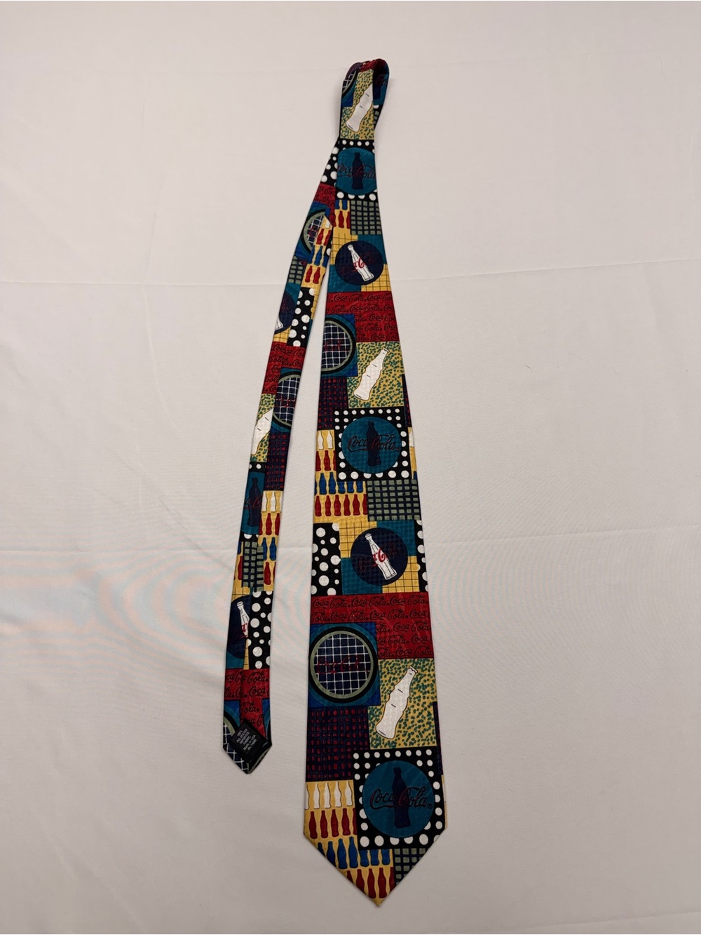 Vintage 90’s Coca-Cola Novelty Necktie Logo Bottle Print Made in USA